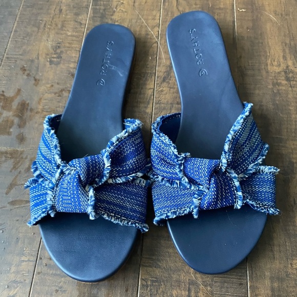 Rothy’s The Knot Denim blue Frayed slide sandals - Picture 5 of 12
